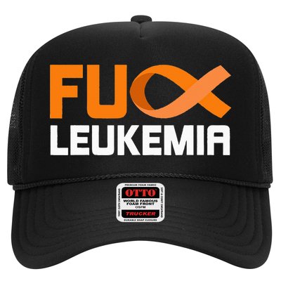 Fuck Leukemia Orange Ribbon Awareness Cancer Survivor Trucker Hat