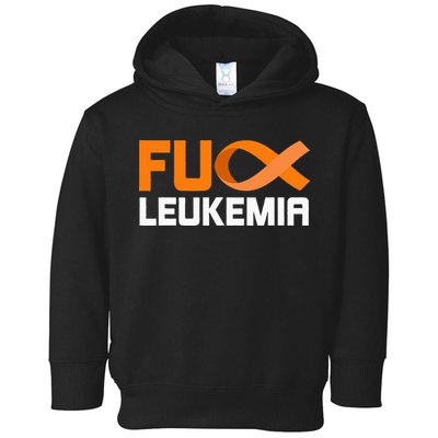 Fuck Leukemia Orange Ribbon Awareness Cancer Survivor Toddler Hoodie