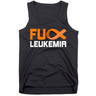 Fuck Leukemia Orange Ribbon Awareness Cancer Survivor Tank Top