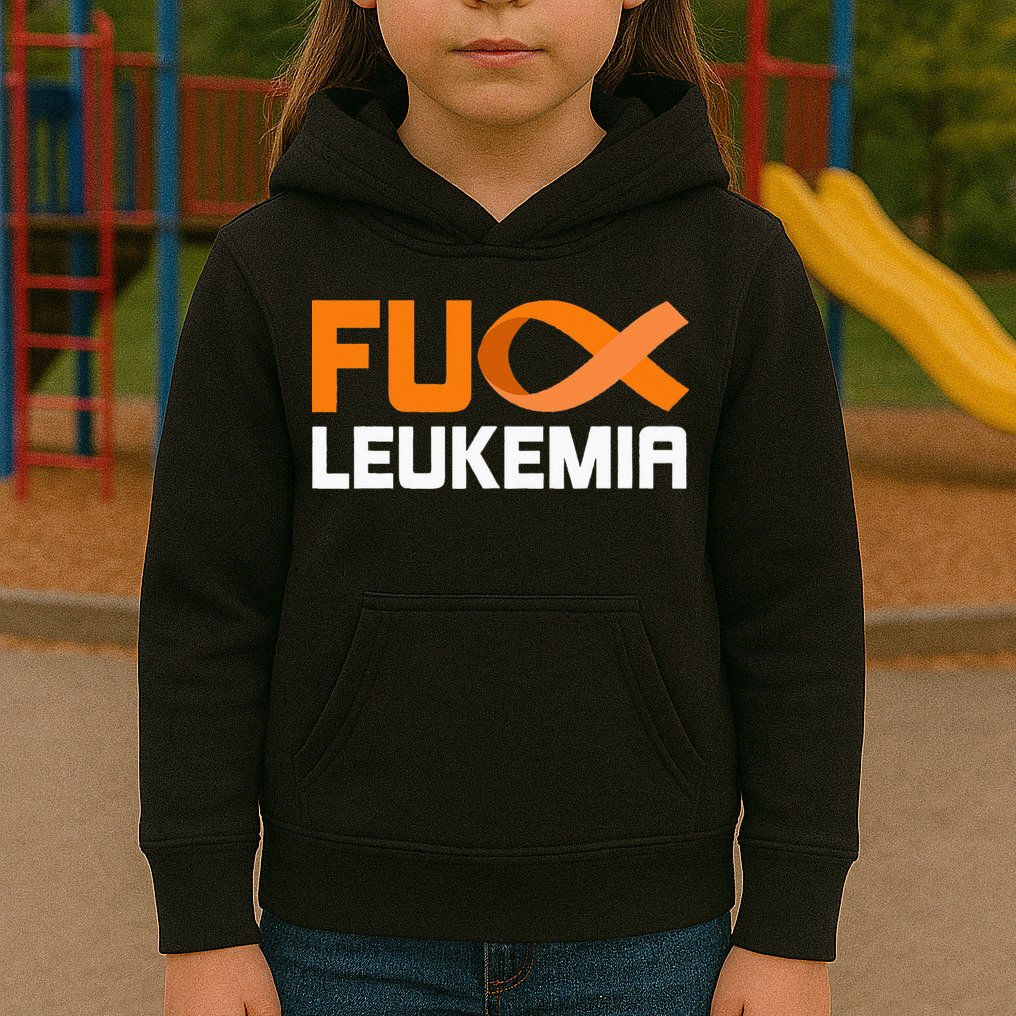 Fuck Leukemia Orange Ribbon Awareness Cancer Survivor Kids Hoodie