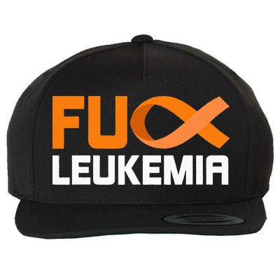 Fuck Leukemia Orange Ribbon Awareness Cancer Survivor Wool Snapback Cap