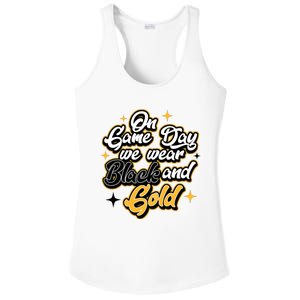 Football Lover On Game Day Football We Wear Black And Gold Ladies PosiCharge Competitor Racerback Tank