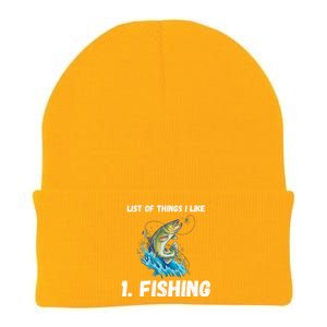 Fishing List Of Things I Like Fishing Hobby Fishing Game Knit Cap Winter Beanie