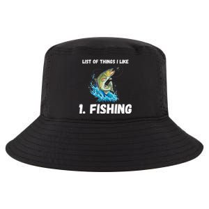 Fishing List Of Things I Like Fishing Hobby Fishing Game Cool Comfort Performance Bucket Hat