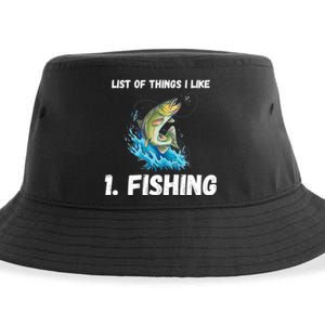 Fishing List Of Things I Like Fishing Hobby Fishing Game Sustainable Bucket Hat