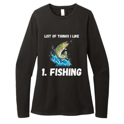 Fishing List Of Things I Like Fishing Hobby Fishing Game Womens CVC Long Sleeve Shirt