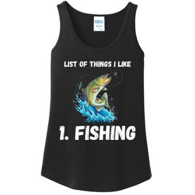 Fishing List Of Things I Like Fishing Hobby Fishing Game Ladies Essential Tank