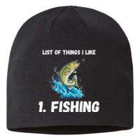 Fishing List Of Things I Like Fishing Hobby Fishing Game Sustainable Beanie