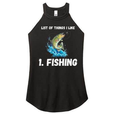 Fishing List Of Things I Like Fishing Hobby Fishing Game Women’s Perfect Tri Rocker Tank