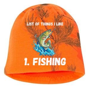 Fishing List Of Things I Like Fishing Hobby Fishing Game Kati - Camo Knit Beanie