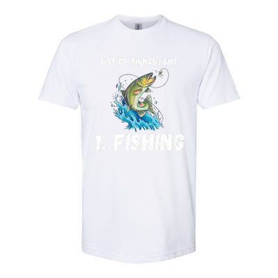 Fishing List Of Things I Like Fishing Hobby Fishing Game Softstyle® CVC T-Shirt