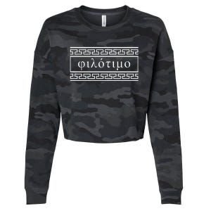 Filotimo Love Of Honour Greek Philosophy Cropped Pullover Crew