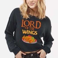 Funny Lord Of The Wings Chicken Wings Funny Chicken Wings Cropped Pullover Crew