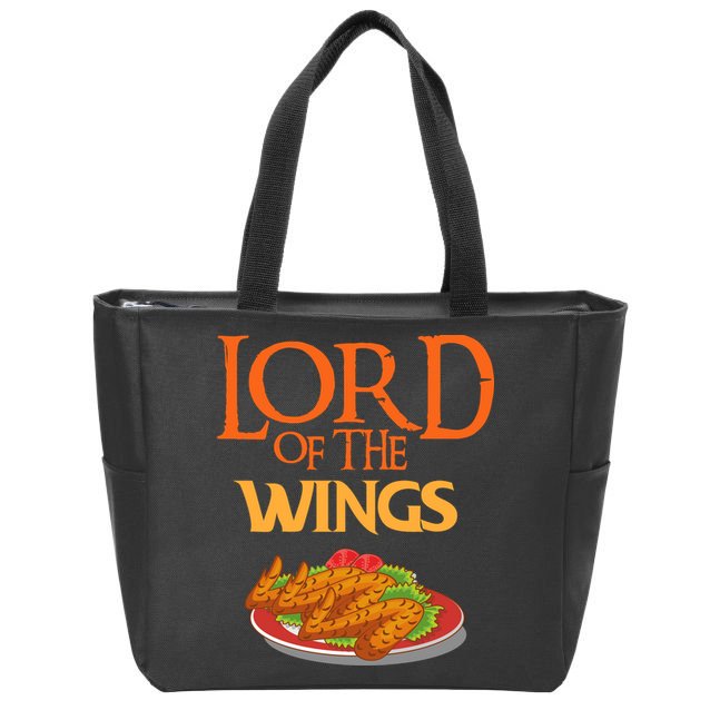 Funny Lord Of The Wings Chicken Wings Funny Chicken Wings Zip Tote Bag
