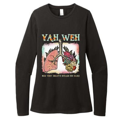 Floral Lung Our Very Breath Speaks His Name Yhwh Christian Womens CVC Long Sleeve Shirt