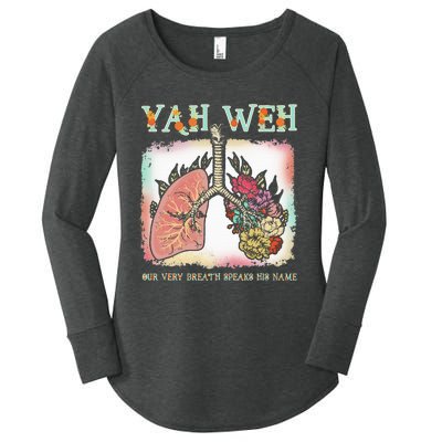 Floral Lung Our Very Breath Speaks His Name Yhwh Christian Women's Perfect Tri Tunic Long Sleeve Shirt