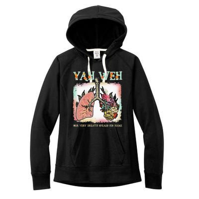 Floral Lung Our Very Breath Speaks His Name Yhwh Christian Women's Fleece Hoodie