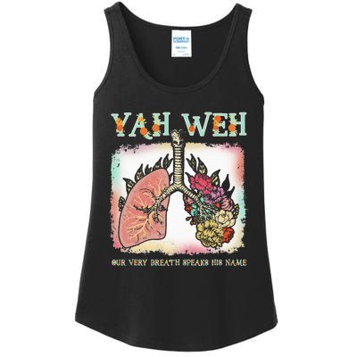 Floral Lung Our Very Breath Speaks His Name Yhwh Christian Ladies Essential Tank