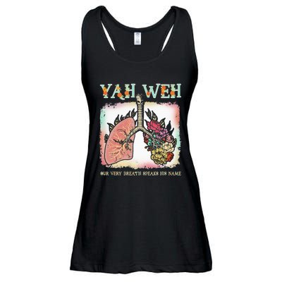 Floral Lung Our Very Breath Speaks His Name Yhwh Christian Ladies Essential Flowy Tank