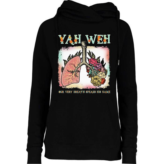 Floral Lung Our Very Breath Speaks His Name Yhwh Christian Womens Funnel Neck Pullover Hood