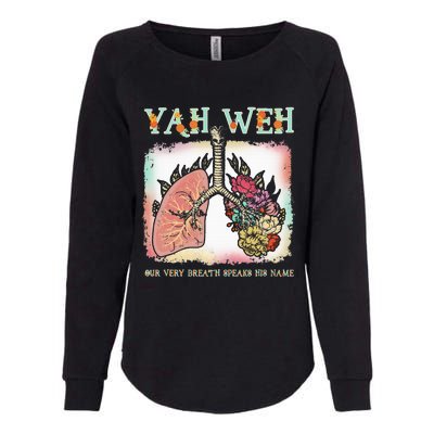 Floral Lung Our Very Breath Speaks His Name Yhwh Christian Womens California Wash Sweatshirt