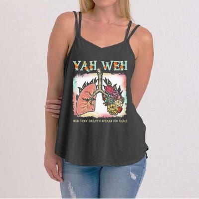 Floral Lung Our Very Breath Speaks His Name Yhwh Christian Women's Strappy Tank