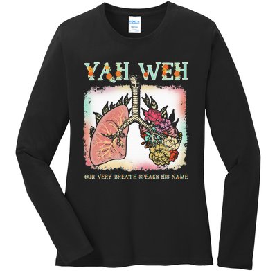 Floral Lung Our Very Breath Speaks His Name Yhwh Christian Ladies Long Sleeve Shirt