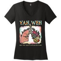 Floral Lung Our Very Breath Speaks His Name Yhwh Christian Women's V-Neck T-Shirt