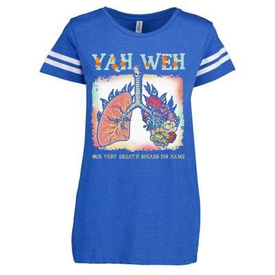 Floral Lung Our Very Breath Speaks His Name Yhwh Christian Enza Ladies Jersey Football T-Shirt