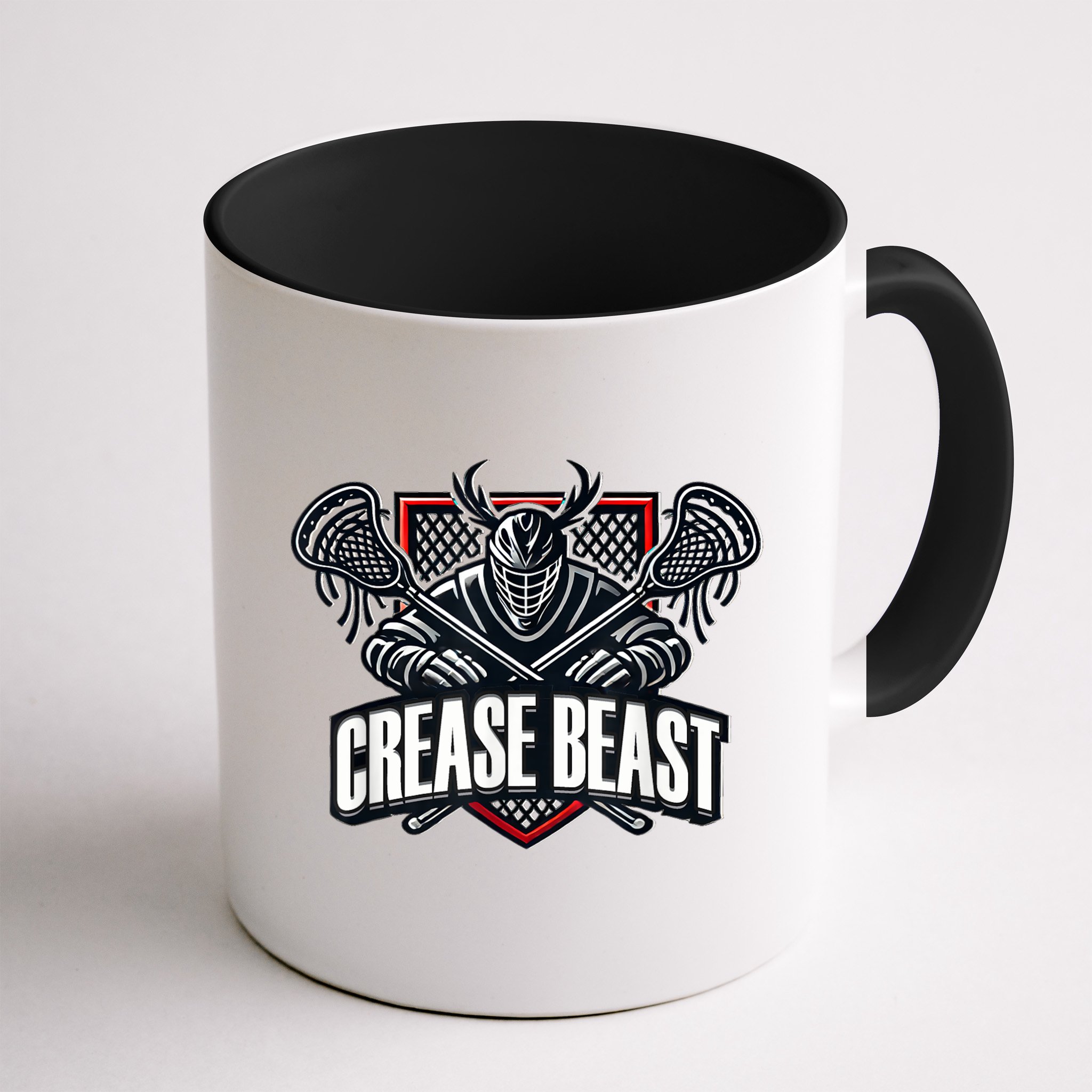 Funny Lacrosse Ops Warning Of Crease Beast LAX Goalie Mug