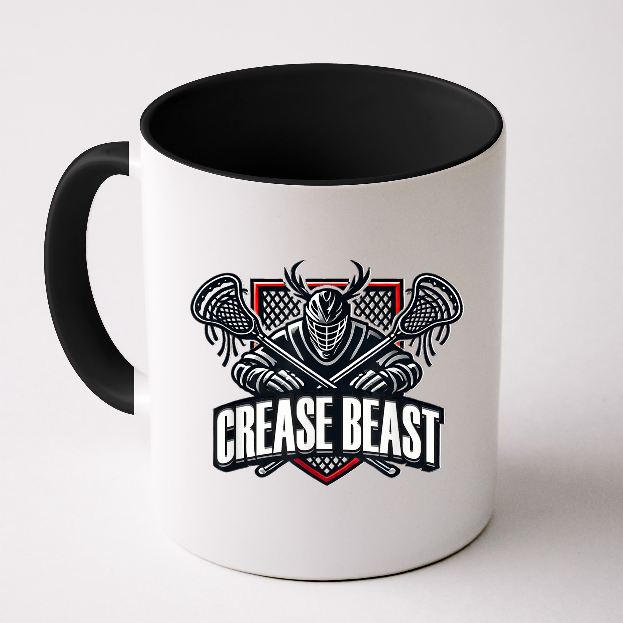 Funny Lacrosse Ops Warning Of Crease Beast LAX Goalie Mug