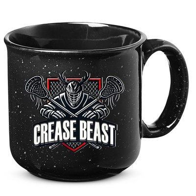 Funny Lacrosse Ops Warning Of Crease Beast LAX Goalie 15oz Campfire Ceramic Mug