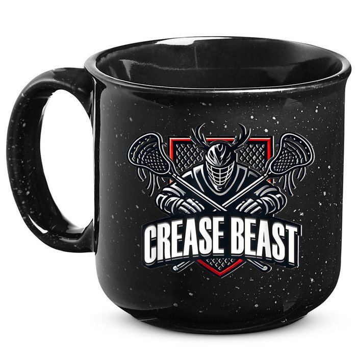 Funny Lacrosse Ops Warning Of Crease Beast LAX Goalie 15oz Campfire Ceramic Mug