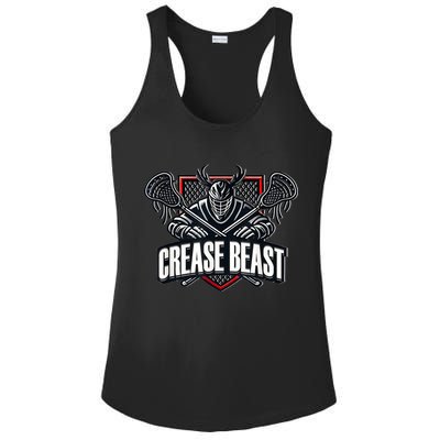 Funny Lacrosse Ops Warning Of Crease Beast LAX Goalie Ladies PosiCharge Competitor Racerback Tank