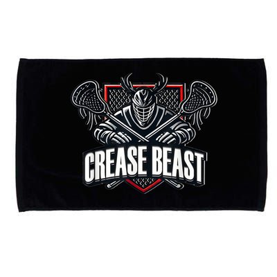 Funny Lacrosse Ops Warning Of Crease Beast LAX Goalie Microfiber Hand Towel