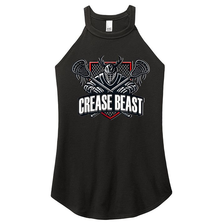 Funny Lacrosse Ops Warning Of Crease Beast LAX Goalie Women's Perfect Tri Rocker Tank