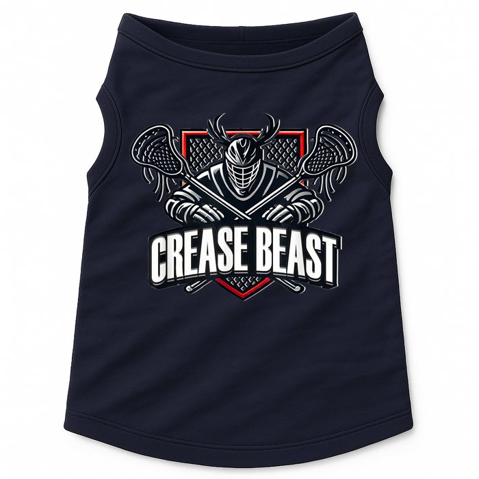 Funny Lacrosse Ops Warning Of Crease Beast LAX Goalie Doggie Tank
