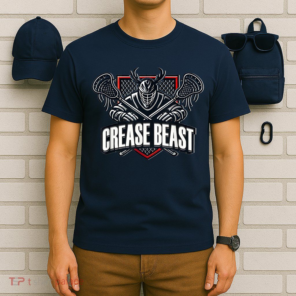 Funny Lacrosse Ops Warning Of Crease Beast LAX Goalie T-Shirt
