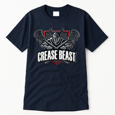 Funny Lacrosse Ops Warning Of Crease Beast LAX Goalie Tall T-Shirt