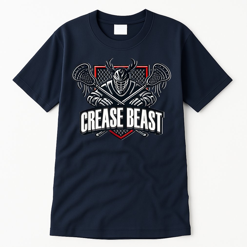 Funny Lacrosse Ops Warning Of Crease Beast LAX Goalie Tall T-Shirt