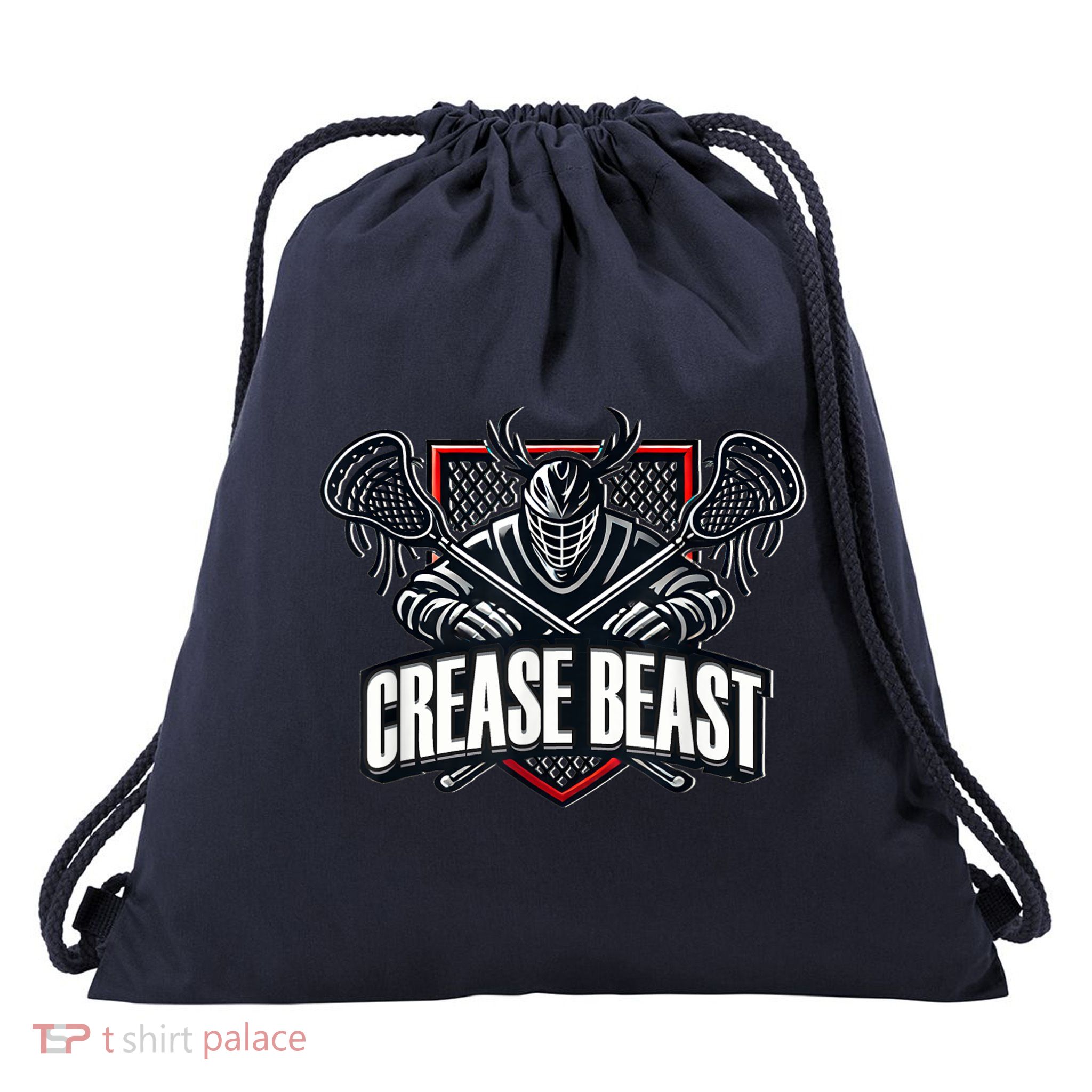 Funny Lacrosse Ops Warning Of Crease Beast LAX Goalie Drawstring Bag