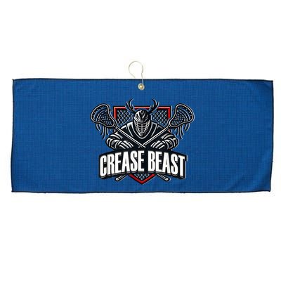 Funny Lacrosse Ops Warning Of Crease Beast LAX Goalie Large Microfiber Waffle Golf Towel