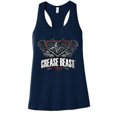 Funny Lacrosse Ops Warning Of Crease Beast LAX Goalie Womens Tank Top