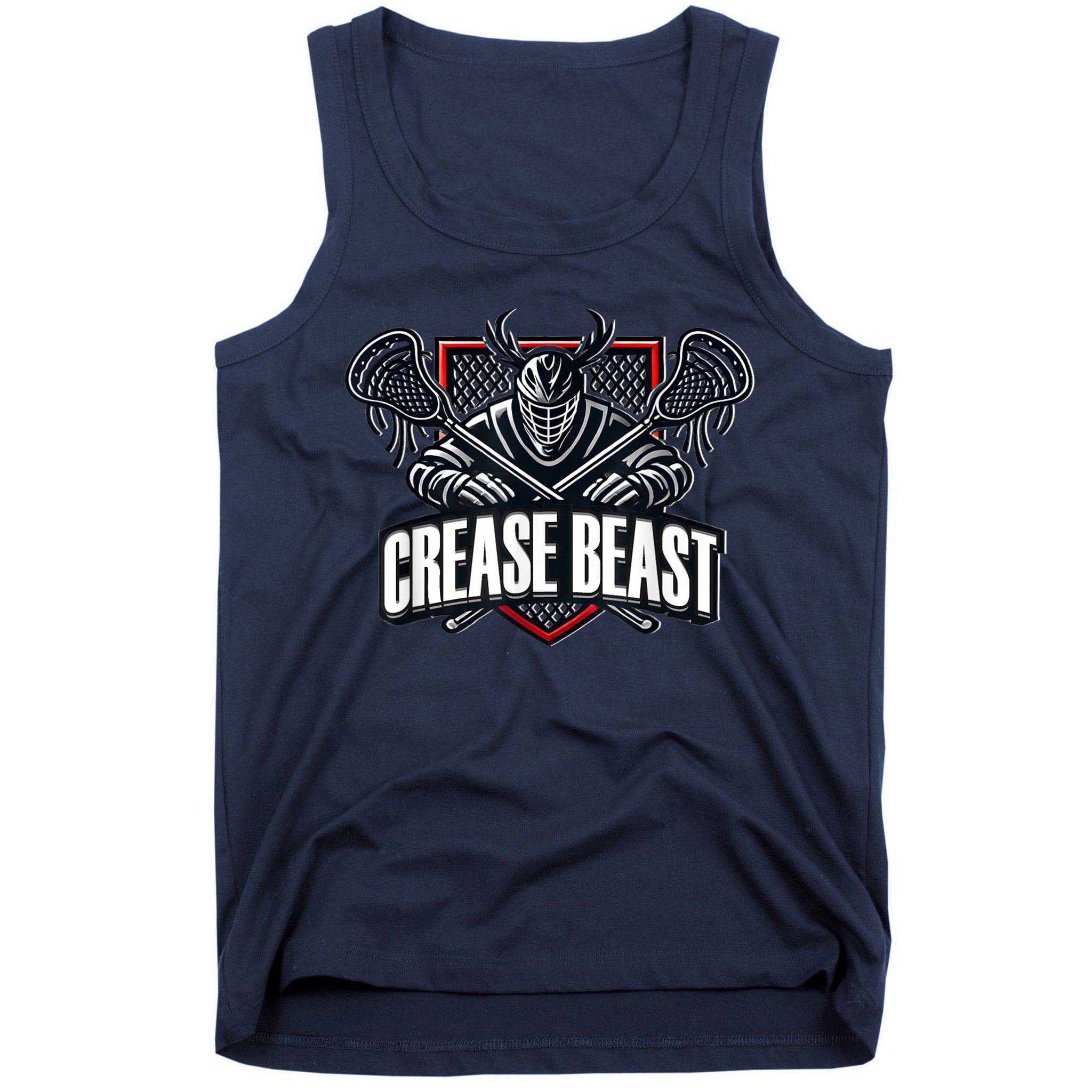 Funny Lacrosse Ops Warning Of Crease Beast LAX Goalie Tank Top