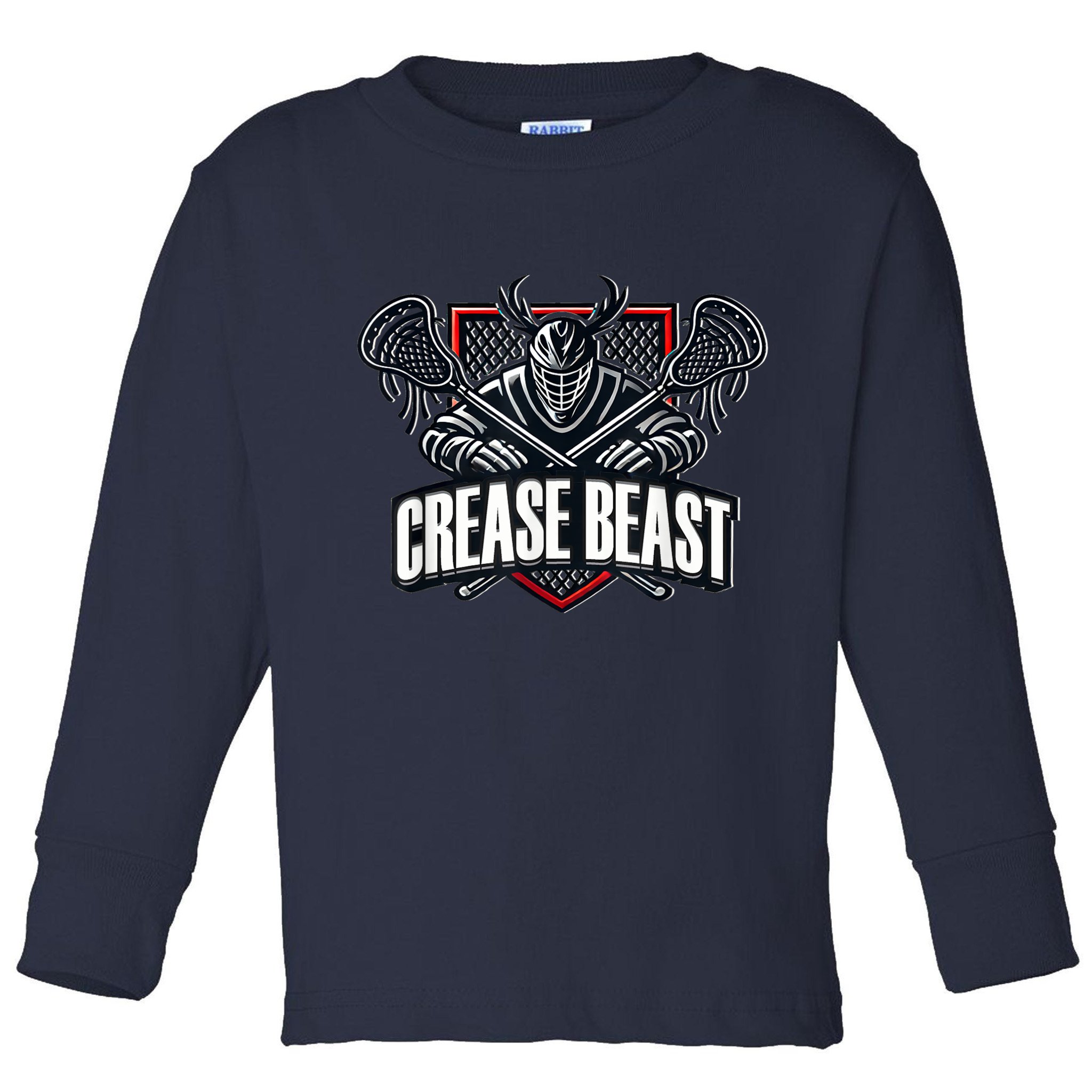 Funny Lacrosse Ops Warning Of Crease Beast LAX Goalie Toddler Long Sleeve Shirt