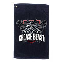 Funny Lacrosse Ops Warning Of Crease Beast LAX Goalie Golf Towel