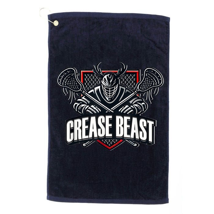 Funny Lacrosse Ops Warning Of Crease Beast LAX Goalie Golf Towel