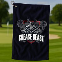 Funny Lacrosse Ops Warning Of Crease Beast LAX Goalie Golf Towel