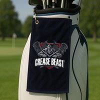 Funny Lacrosse Ops Warning Of Crease Beast LAX Goalie Golf Towel