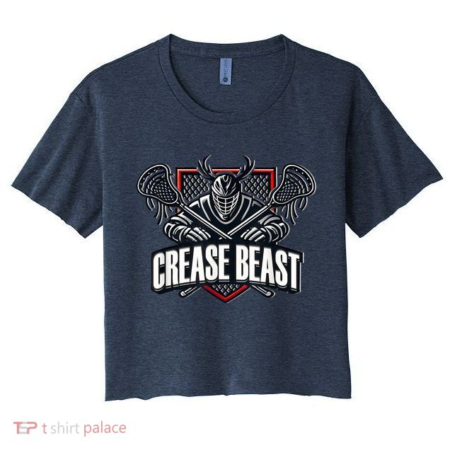 Funny Lacrosse Ops Warning Of Crease Beast LAX Goalie Crop Top